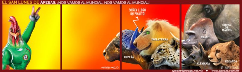 Así recibirán las grandes potencias a la selección. Imagen tomada de http://www.apebas.com.mx/