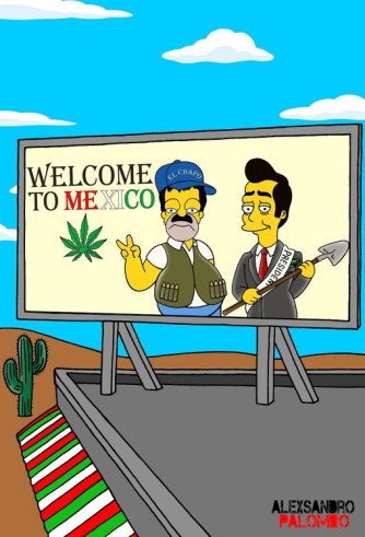 Hasta al estilo Simpson ha sido caricaturizada la fuga del Chapo